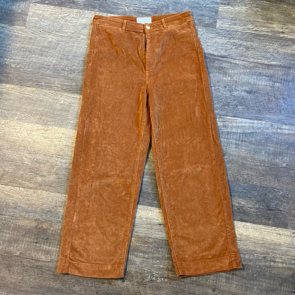 Everlane Corduroy Wide / Straight Legged  Pants - Golden Brown - Size 10 - EUC